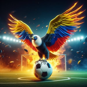 Balón de fútbol y bandera del Cóndor de Colombia / Diseño de sublimación de vaso de 20 oz / Fútbol / Descarga instantánea de archivos digitales PNG y PDF