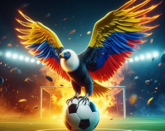 Colombia Condor Soccer Ball and Flag | 20oz Tumbler Sublimation Design | Soccer | Instant Download PNG & PDF Digital Files