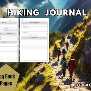 Hiking Journal Pages PDF | The Trail Memory Log for Adventures | Printable Log Book Journal for Hiking | Track Hiking  Walking Activities