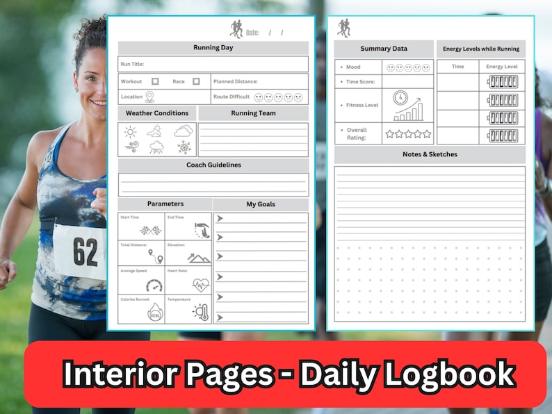 Running Journal Pages PDF the Ultimate Runner Log Book Printable Log