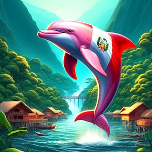 PERU PINK Delfin am Amazonas png | 20 Unzen Skinny Tumbler wickeln | Peru Flagge | Digitale Dateien | Peru-Liebhaber | Sofortiger Download PNG-Datei