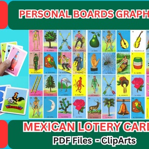 54+ MEXICO LOTERIA Cards Game | Ready to Print Mexican Lottery, I love Mexico, Juego de Loteria, Instant Download PDF Digital Files
