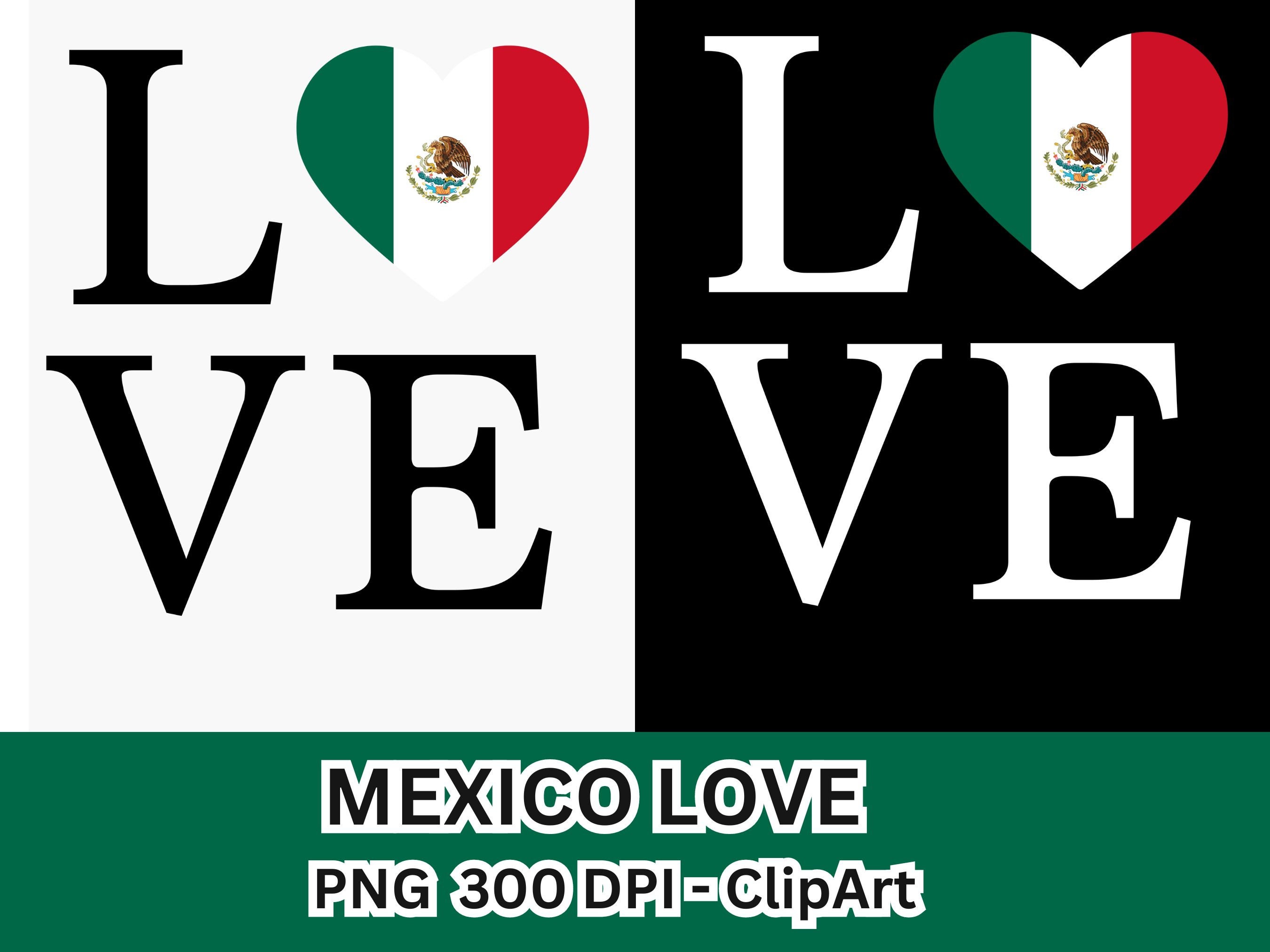 4+ MEXICO Flag LOVE Skull Butterfly | Clipart Sublimation Design
