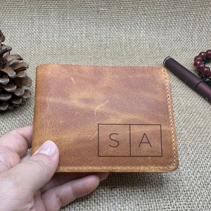 Custom Leather Cardholder Wallet, Dad Wallet, Laser Engravable, Stylish & Functional Wallet, Personalized Genuine Leather Bifold Mens Wallet