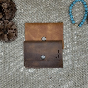 Titular de la tarjeta de papá personalizado, billetera de cuero para hombres, billetera de cuero delgada del padre, bolsa de monedas de cuero, billetera de tarjeta de bolsillo frontal, regalo para él