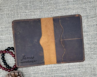 Personalized Leather Passport Holder: Engraved Travel Gift
