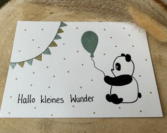 Hand painted birth card