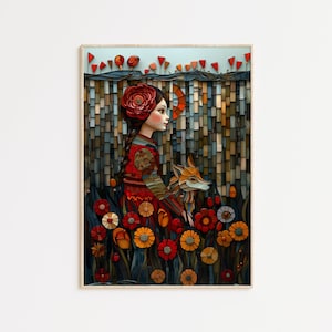 Devana Slavic Goddess of Wild, Nature, Hunting and Moon Art Print, Printable Digital Download, Dziewanna Spring Poster