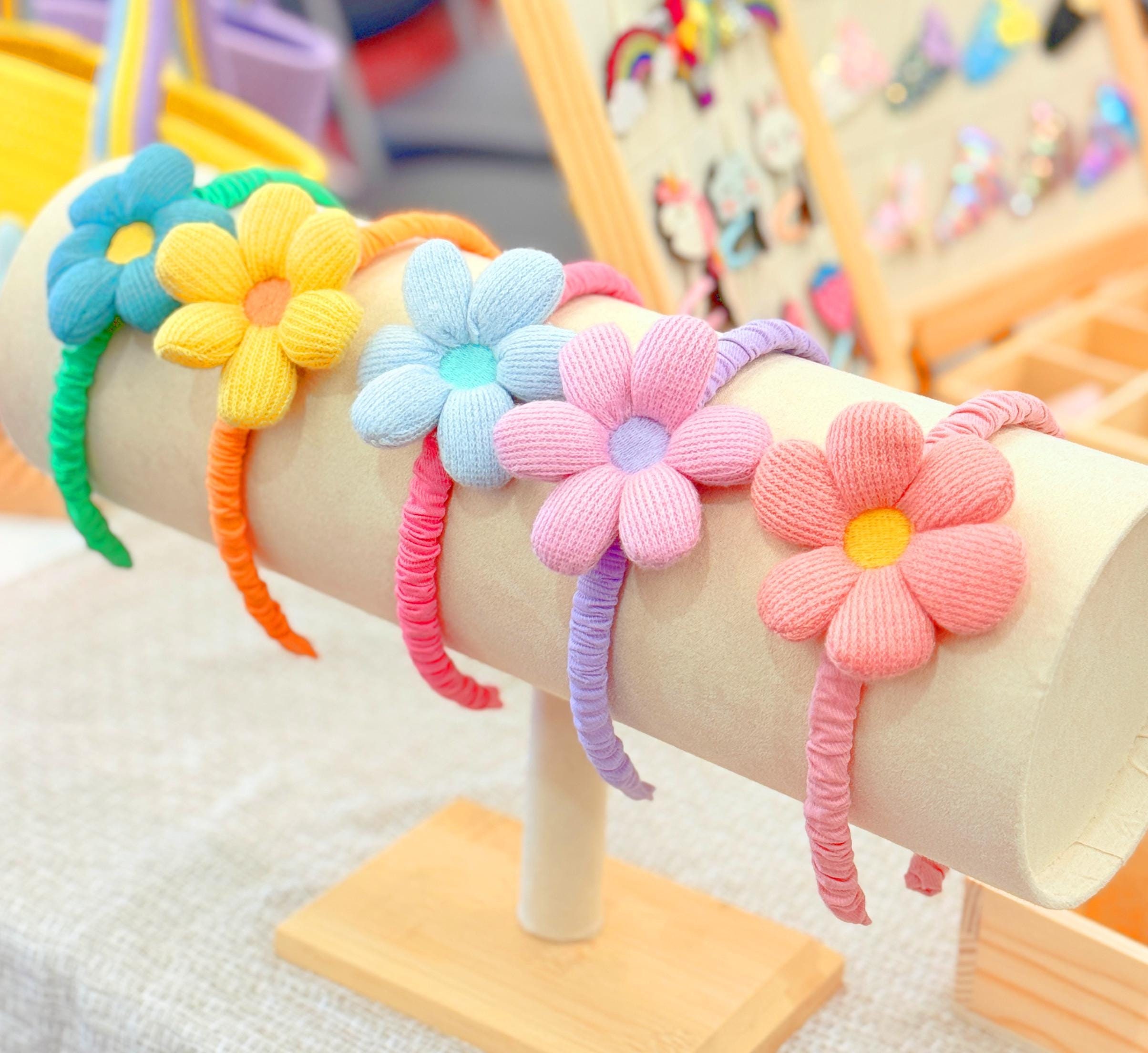 Set of 6 - Flower Headbands. Fits Kids to Adults. Free Crochet Flower Headband Pattern (Baby, Toddler, Adult) main image 4
