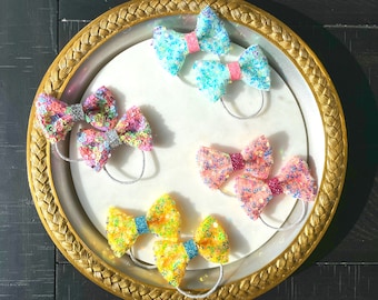 Lazos de lentejuelas para el cabello para bebés y niños (juego de 2)