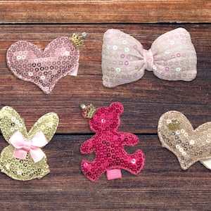 Hair Bows for Baby Toddler Accessory Girl Hair Clips Barrettes for Kids Baby Glitter Hair Clip Heart Bear Bunny Christmas Gifts for Girls
