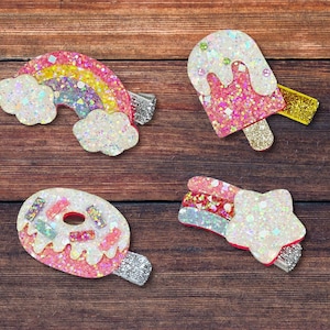 Hair Clips for Baby Toddler Hair Accessory Girl Barrettes for Kids Baby Glitter Hair Clip Rainbow Christmas Gifts for Girls