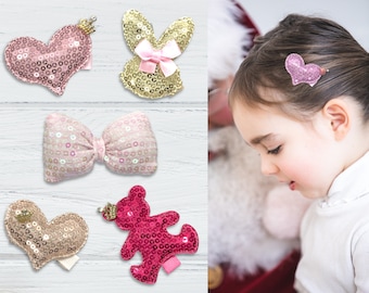 Fermagli per capelli glitterati: fermagli per bambini con clip a coccodrillo