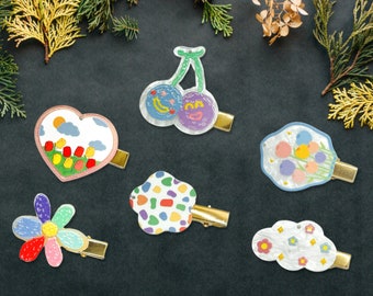Baby Girl Hair Clips (Set of 2) | Flower, Heart, Cherry Designs