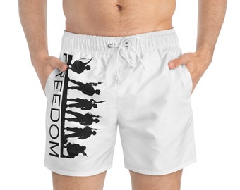 Freedom, Patriotic, Support, Pro Gun, USA,Swim Trunks