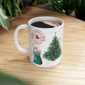 Vintage Styled Christmas Coffee Mug, Christmas Gift Coffee Mug, Hot Chocolate Mug