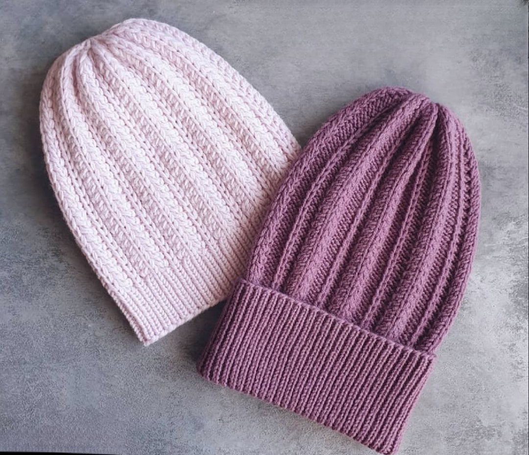 NKNIT roll knit cap（purple） NKNIT roll knit cap（purple） Purple stretch knit Beanie Hat
