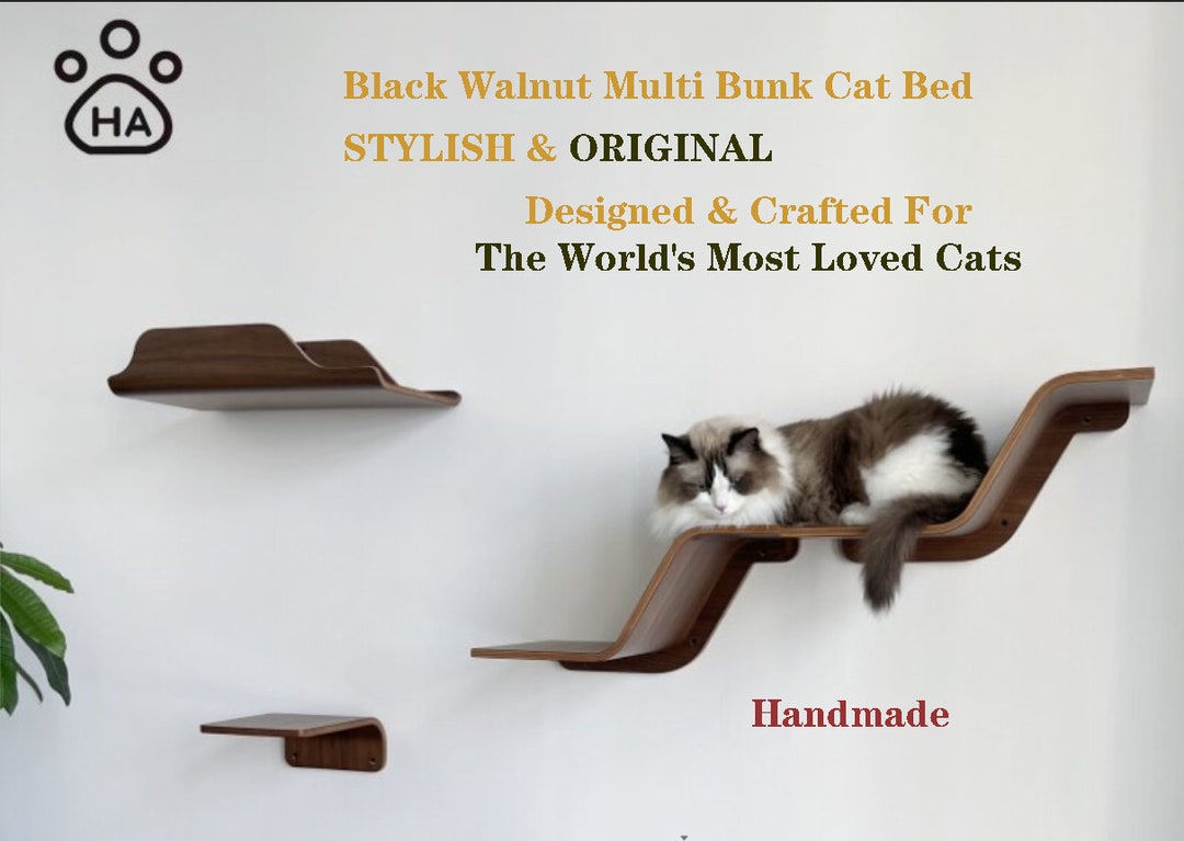 HA Black Walnut Cat Wall Furniture cat Toys Cat Wall Shelves Etsy