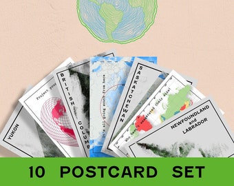 10-Map Postcard Set