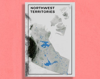 Territoires du Nord-Ouest | Carte postale topographique