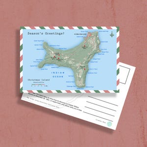 postale d'île Christmas | Souvenir de voyage de vacances unique, cadeau parfait pour les voyageurs et les collectionneurs, décoration de voyage