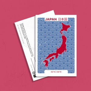 Postkarte - Seigaiha Styled Japan Postkarte, Vintage Dekor, Reise Souvenir, Sammlerstück, Einzigartige Geschenkidee
