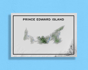 Île-du-Prince-Édouard | Carte postale topographique