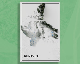 Nunavut | Carte postale topographique