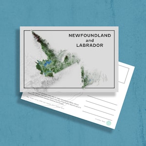 Newfoundland and Labrador | Topographic Postcard