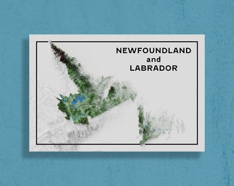 Terre-Neuve-et-Labrador | Carte postale topographique