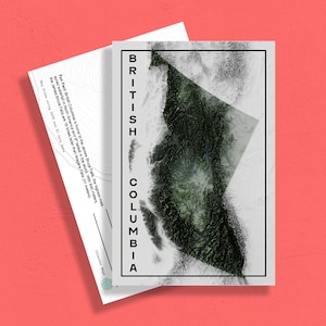 Colombie-Britannique | Carte postale topographique