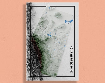 Alberta | Carte postale topographique