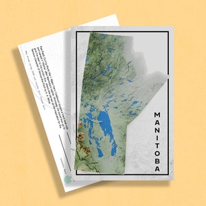 Manitoba Topographic Postcard – Authentic Cartography in 6x4" Matte Paper, Perfect Gift for Geography Lovers!