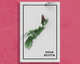 Nouvelle-Écosse | Carte postale topographique