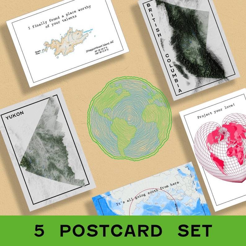 5-Map Postcard Set image 1