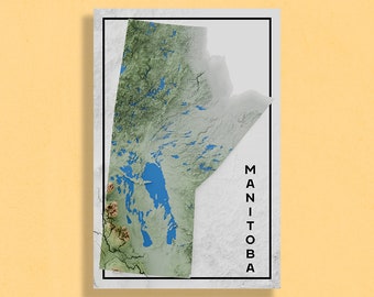 Manitoba | Carte postale topographique