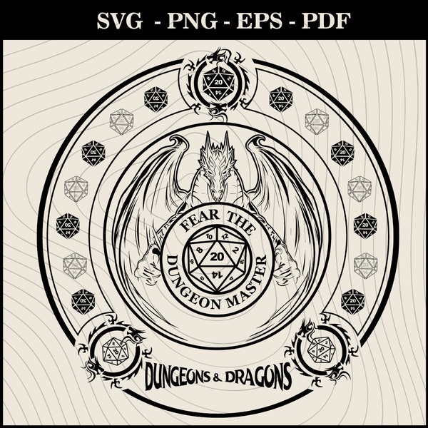 New Dungeons and Dragons Amazing Designs Black and White svg, DND20, Dnd class Emblems, Dungeons Dragons svg, Png - Svg - Eps - Pdf