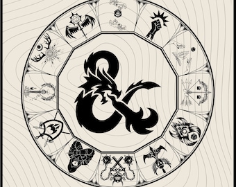 Dungeons and Dragons Design svg, DND20, Dnd class Emblems, Dungeons Dragons svg, D20 Dice, Critical roll svg, Dnd Clipart, Role Playing Game