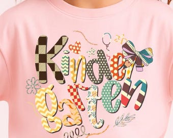 Back to School Grade Level Shirt PNG Bundle | Kindergarten to Fifth Grade Sublimation | Cute School Grade PNG Designs for Kids T-Shirts