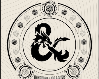 New Dungeons and Dragons Amazing Designs Black and White svg, DND20, Dnd class Emblems, Dungeons Dragons svg, Png - Svg - Eps - Pdf