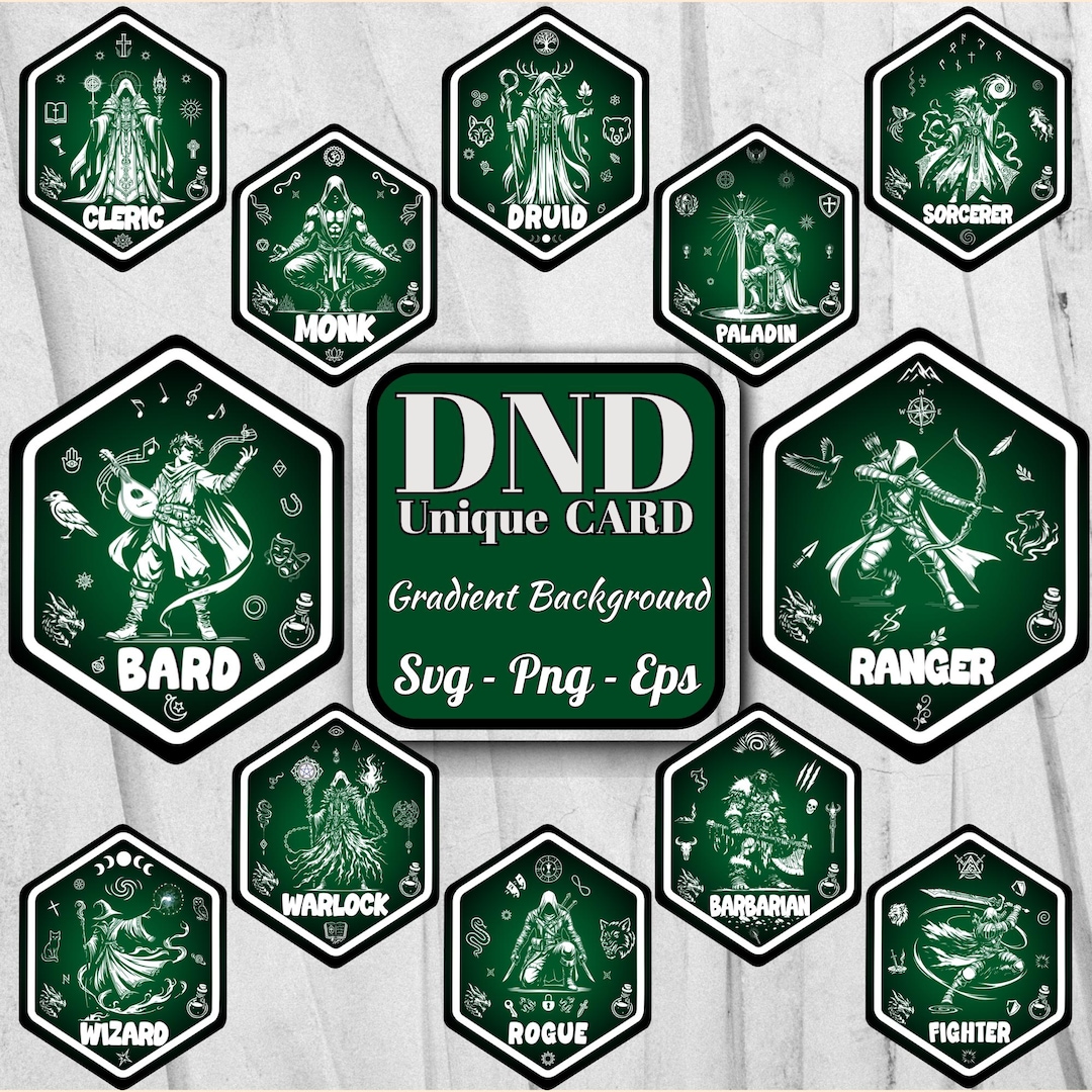 Dnd Cache Icon Green Dnd Class Icons SVG, RPG Character Tokens, Forest Gradient ...