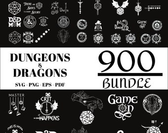 900 Mega Bundle donjons et dragons, svg DND20, donjons Dragons Png, emblèmes de la classe MDN, choisir l'arme Svg, clipart MDN, Svg Png Pdf Jpg