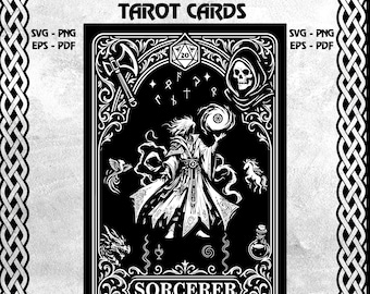 Amazing Dungeons and Dragons Sorcerer Character Tarot Card Printable |  Sorcerer Dnd Character svg, Rpg Tarot Card Svg, Dungeon Master Gift