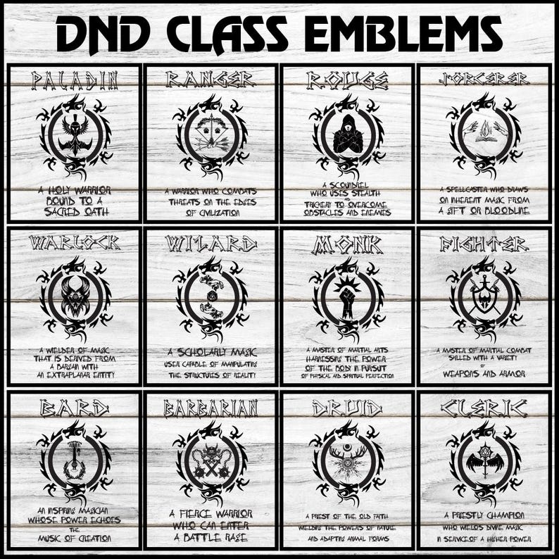 144 Amazing Designs Dungeons and Dragons Class Embless, Dungeons ...