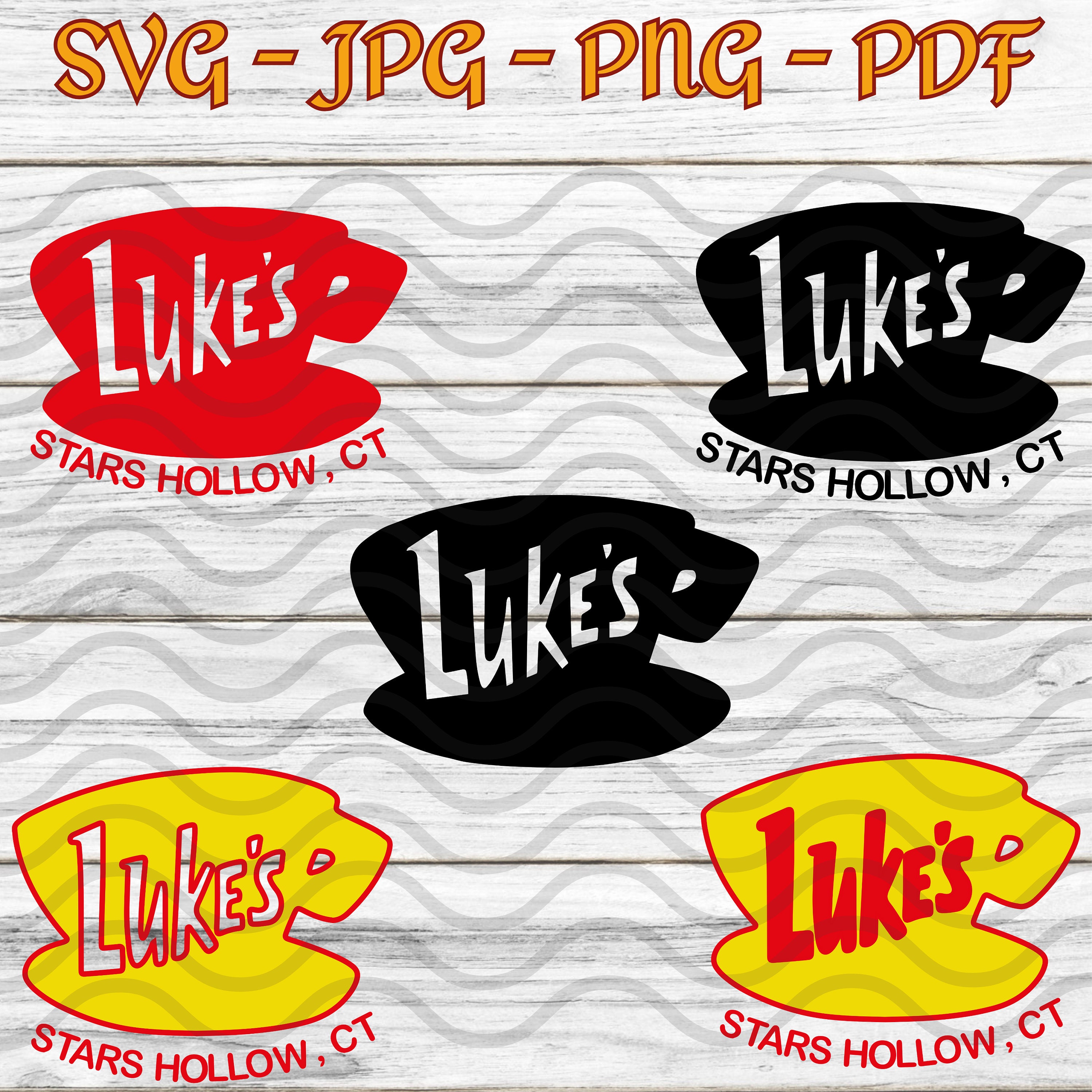 5 Luke's Diner Logo, Gilmore Girls SVG, Coffee Shop, Tv Show Logo ...