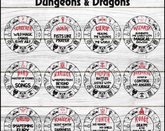Amazing Logo Dungeons and Dragons Svg Bundle, Dnd Class Emblems, DND20, Dnd Dad Svg, Dnd Dice, Dungeons Dragons Png, Dungeon Master Svg