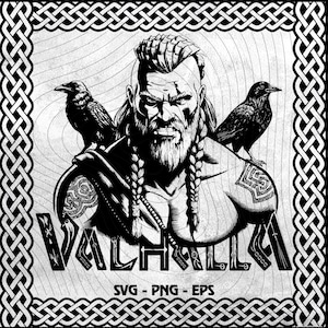 Odin Valhalla Svg | Odin Ravens | Viking T-shirt | Norse Mythology Svg | Nordic Tattoo Design| Viking art | Viking Gift For Him | Viking Svg