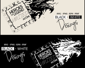 Heroes of Legend United As One Svg, Dungeons and Dragons Svg, DND20, Dungeon and Dragons Tshirt, Dungeon Master Svg, Dnd Class Emblems