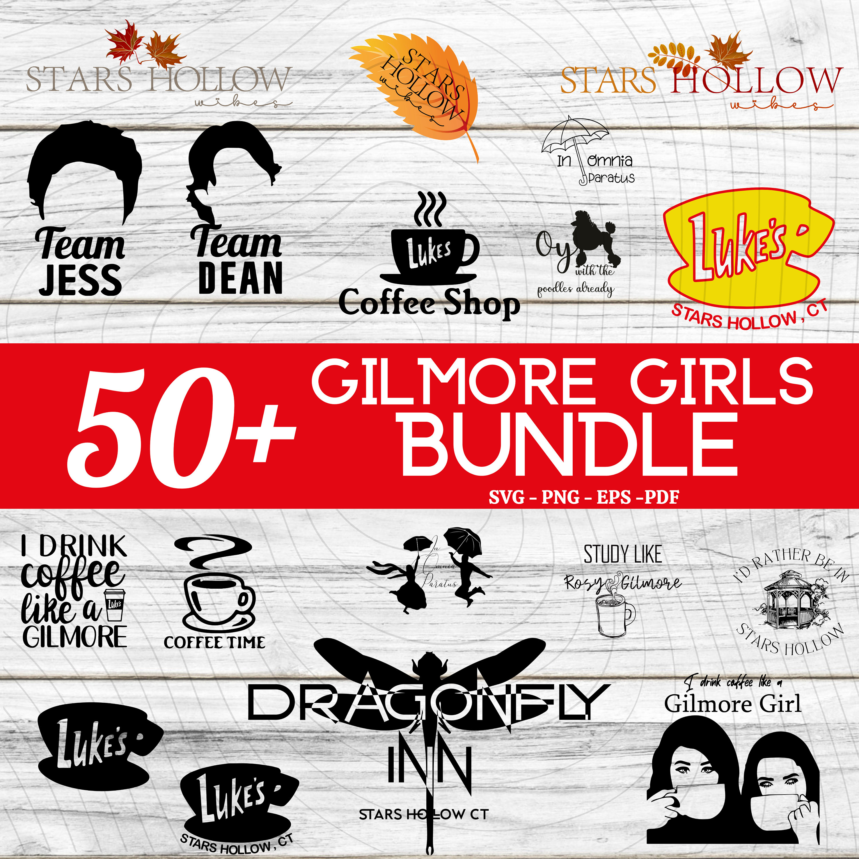 Gilmore Girl Svg, Gilmore Girl Bundle, Lukes svg, Star Hallow, Gilmore Girls Merch, Tv Show Gilmore svg, Svg,  Png - Svg - Pdf - Eps