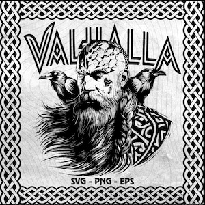 Odin Valhalla Svg | Odin Ravens | Viking T-shirt | Norse Mythology Svg | Nordic Tattoo Design| Viking art | Viking Gift For Him | Viking Svg